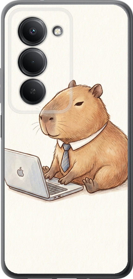 Funny Capybara CEO Working