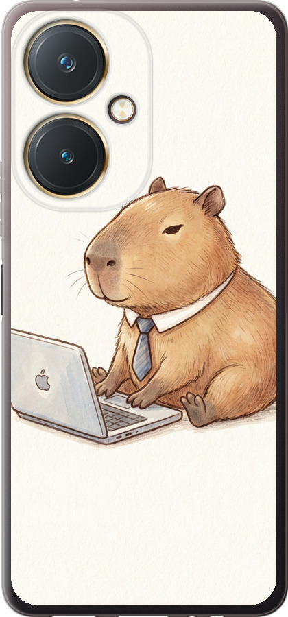 Funny Capybara CEO Working