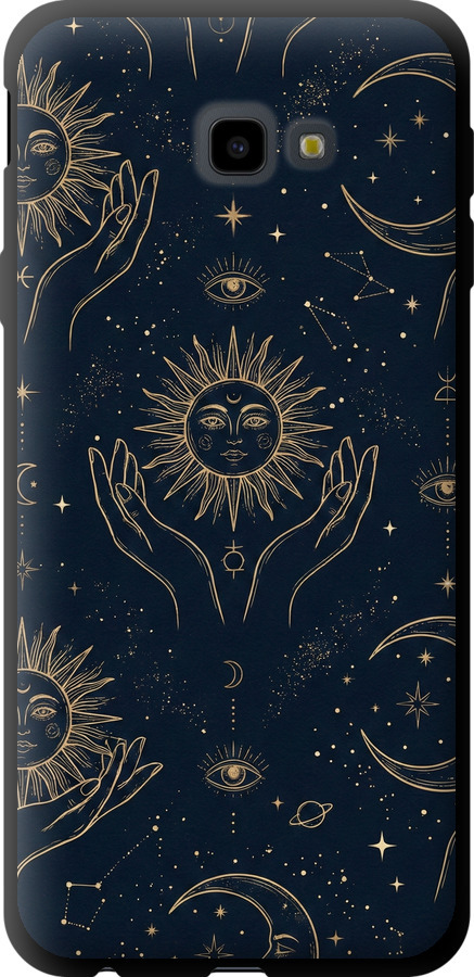Celestial Harmony: Sun & Moon Gold Mystic Pattern