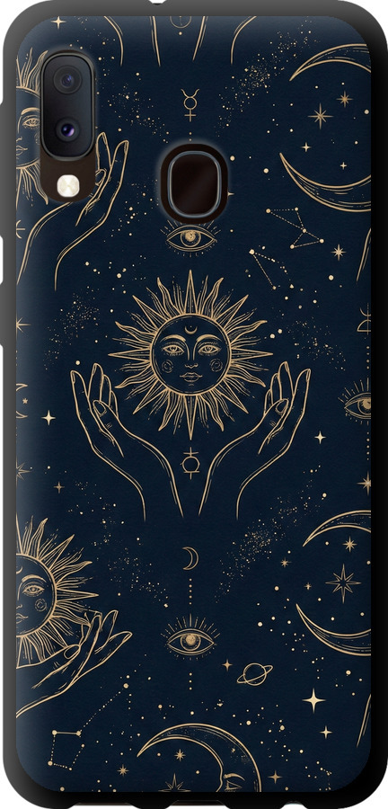 Celestial Harmony: Sun & Moon Gold Mystic Pattern