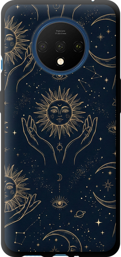 Celestial Harmony: Sun & Moon Gold Mystic Pattern