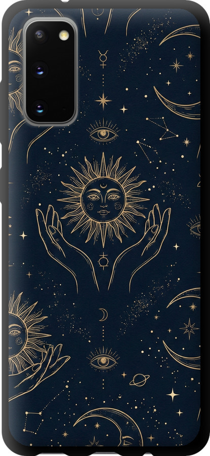 Celestial Harmony: Sun & Moon Gold Mystic Pattern