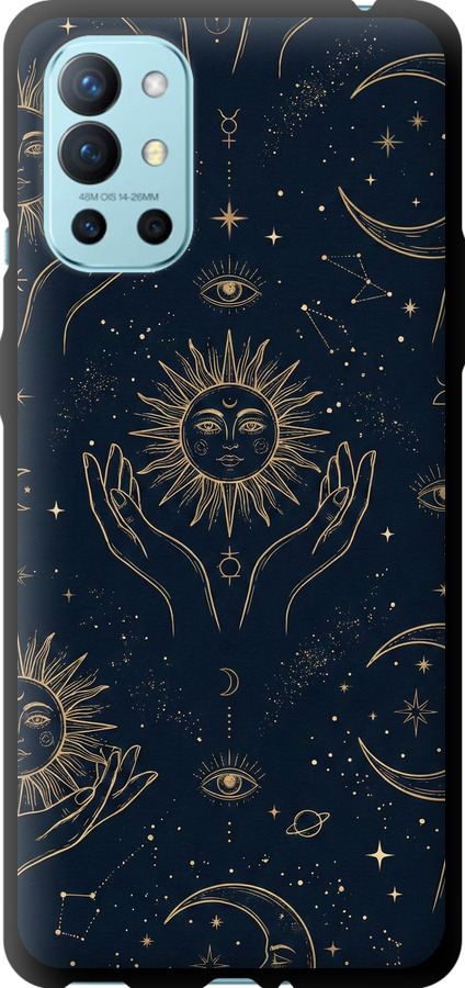 Celestial Harmony: Sun & Moon Gold Mystic Pattern