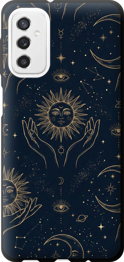 Celestial Harmony: Sun & Moon Gold Mystic Pattern