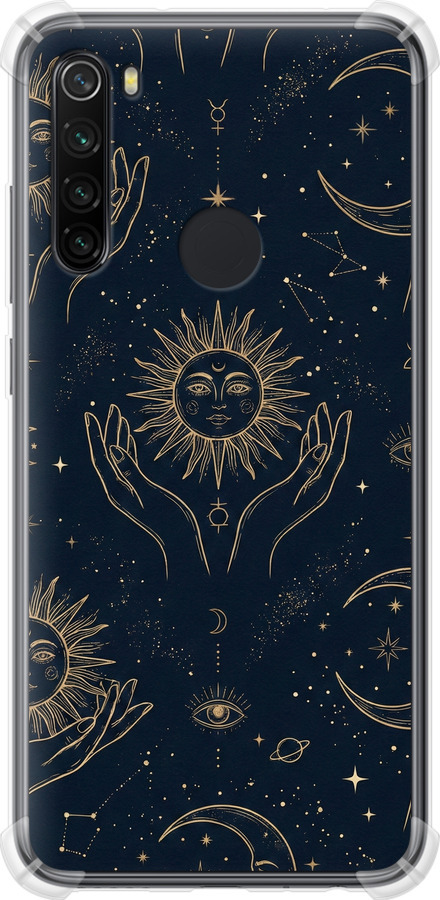 Celestial Harmony: Sun & Moon Gold Mystic Pattern