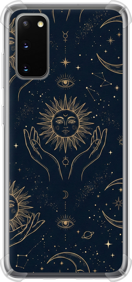 Celestial Harmony: Sun & Moon Gold Mystic Pattern