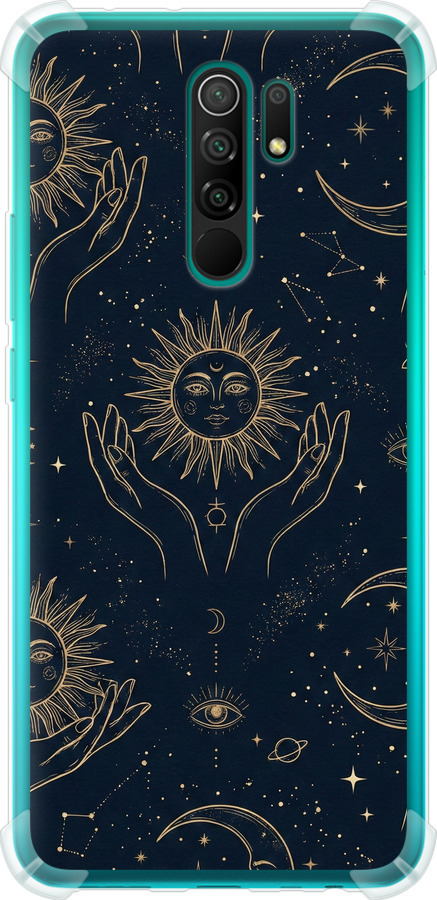Celestial Harmony: Sun & Moon Gold Mystic Pattern