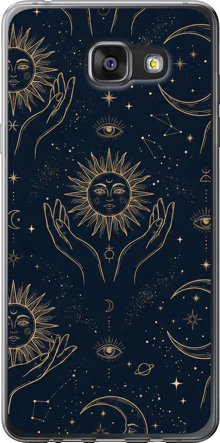 Celestial Harmony: Sun & Moon Gold Mystic Pattern