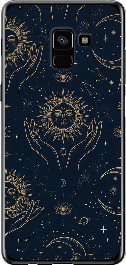 Celestial Harmony: Sun & Moon Gold Mystic Pattern