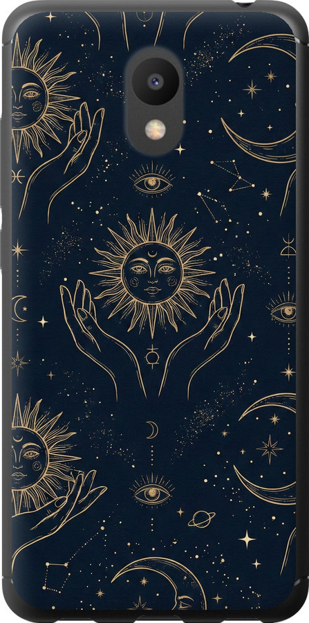 Celestial Harmony: Sun & Moon Gold Mystic Pattern