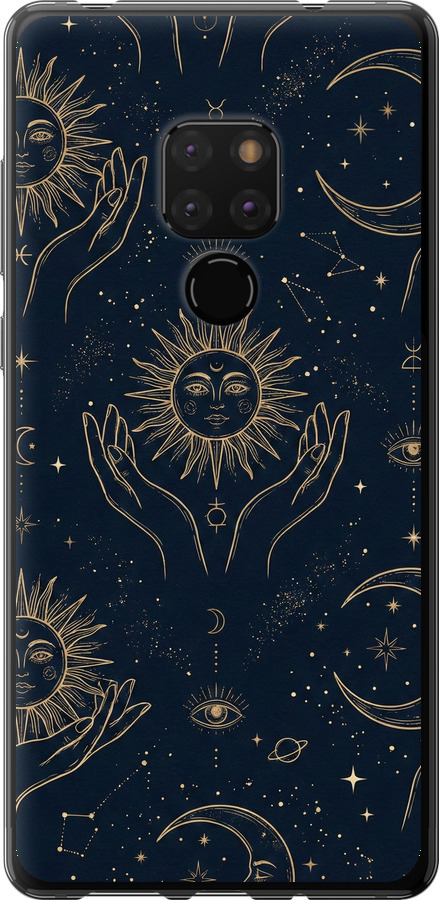 Celestial Harmony: Sun & Moon Gold Mystic Pattern