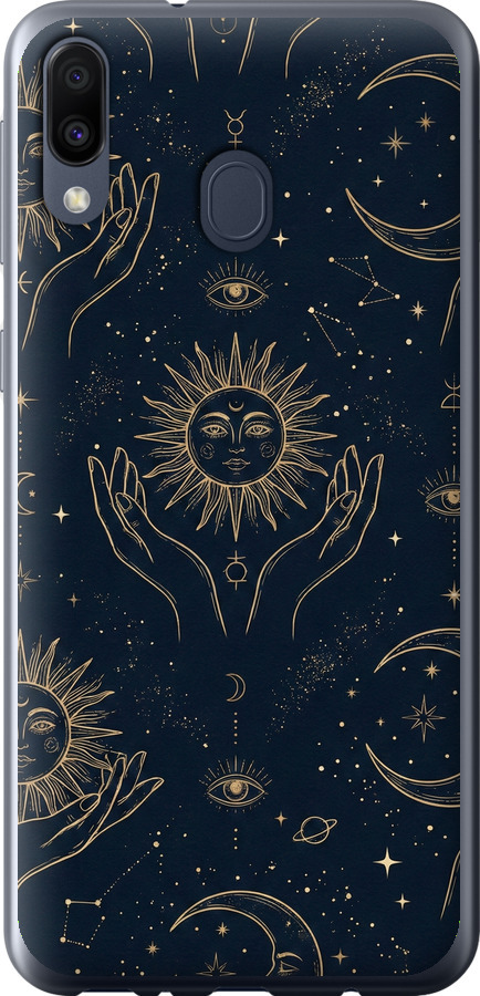 Celestial Harmony: Sun & Moon Gold Mystic Pattern