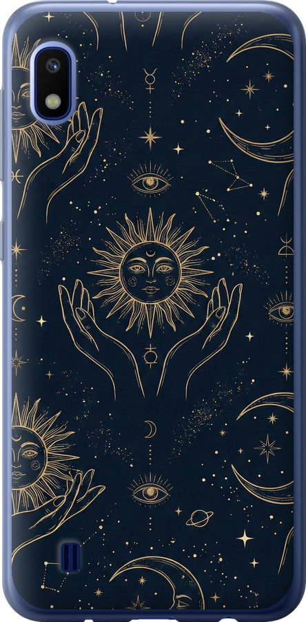 Celestial Harmony: Sun & Moon Gold Mystic Pattern