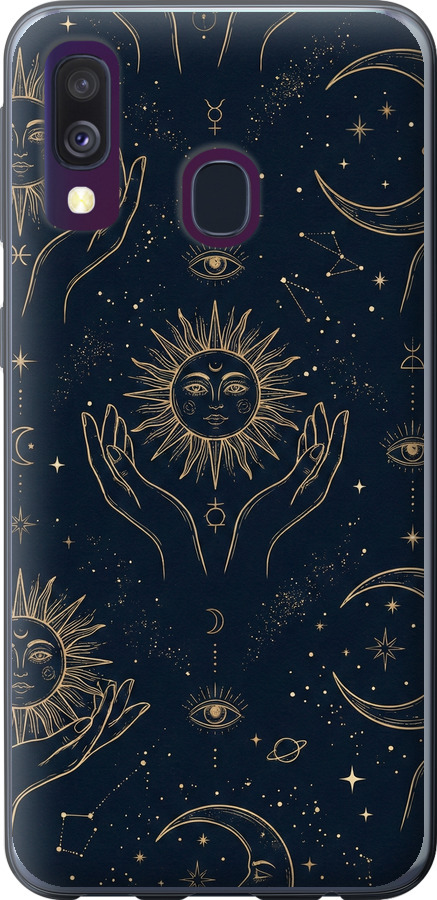 Celestial Harmony: Sun & Moon Gold Mystic Pattern