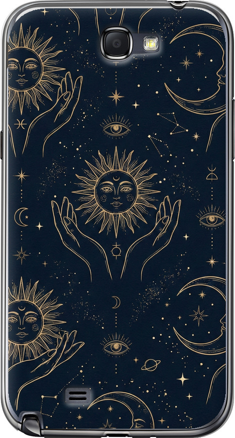 Celestial Harmony: Sun & Moon Gold Mystic Pattern
