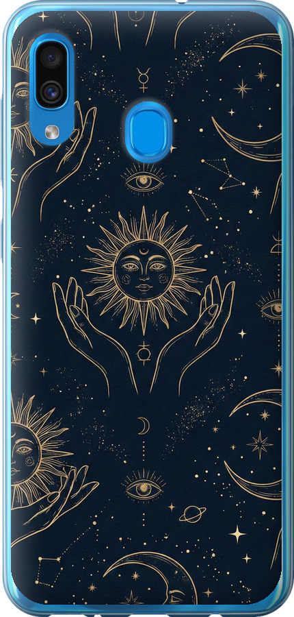 Celestial Harmony: Sun & Moon Gold Mystic Pattern