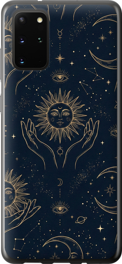 Celestial Harmony: Sun & Moon Gold Mystic Pattern