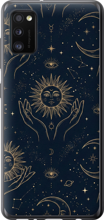 Celestial Harmony: Sun & Moon Gold Mystic Pattern