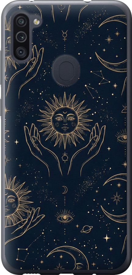 Celestial Harmony: Sun & Moon Gold Mystic Pattern