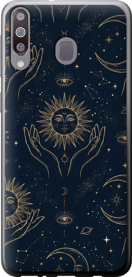 Celestial Harmony: Sun & Moon Gold Mystic Pattern