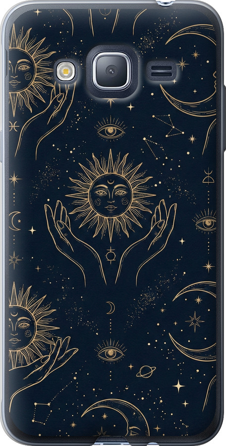 Celestial Harmony: Sun & Moon Gold Mystic Pattern