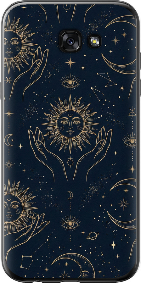 Celestial Harmony: Sun & Moon Gold Mystic Pattern