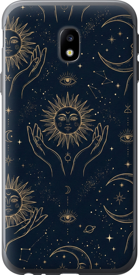 Celestial Harmony: Sun & Moon Gold Mystic Pattern