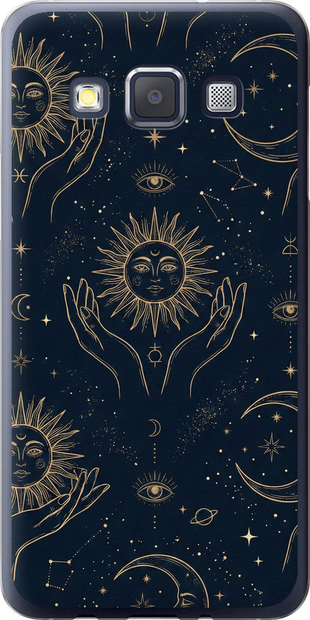 Celestial Harmony: Sun & Moon Gold Mystic Pattern