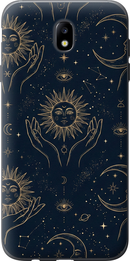Celestial Harmony: Sun & Moon Gold Mystic Pattern