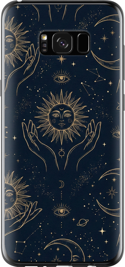 Celestial Harmony: Sun & Moon Gold Mystic Pattern