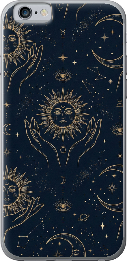 Celestial Harmony: Sun & Moon Gold Mystic Pattern