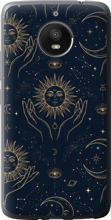 Celestial Harmony: Sun & Moon Gold Mystic Pattern