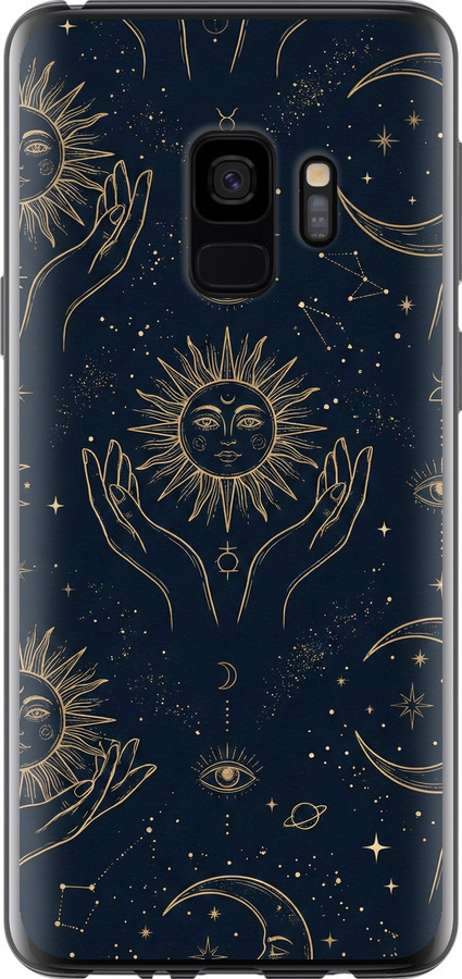 Celestial Harmony: Sun & Moon Gold Mystic Pattern
