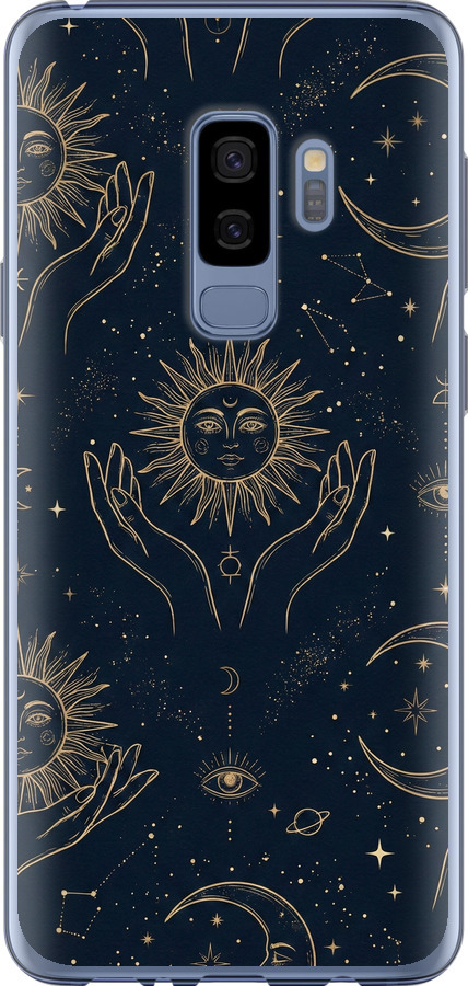 Celestial Harmony: Sun & Moon Gold Mystic Pattern