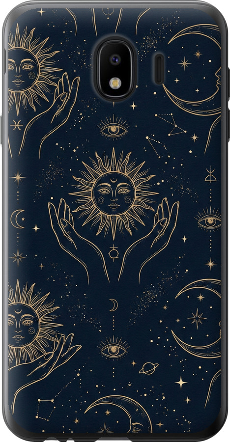 Celestial Harmony: Sun & Moon Gold Mystic Pattern