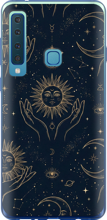 Celestial Harmony: Sun & Moon Gold Mystic Pattern