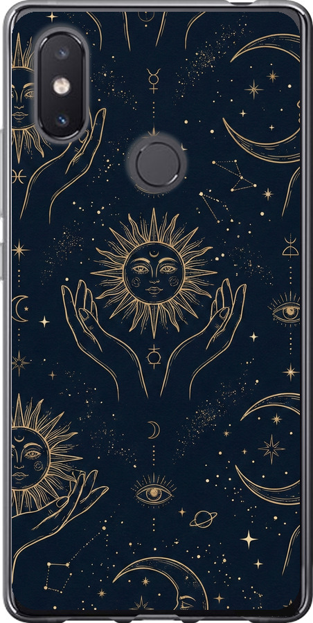 Celestial Harmony: Sun & Moon Gold Mystic Pattern