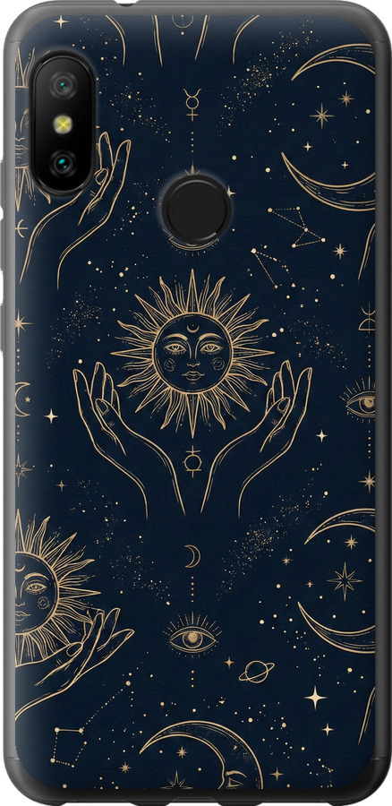 Celestial Harmony: Sun & Moon Gold Mystic Pattern