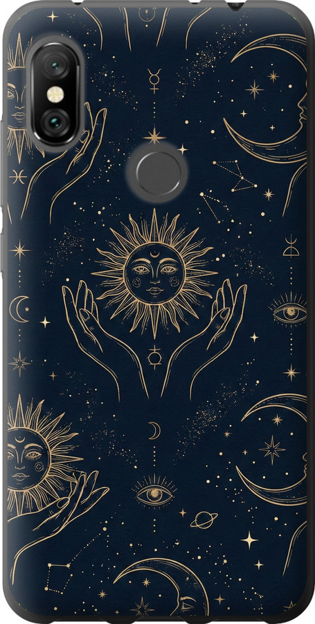 Celestial Harmony: Sun & Moon Gold Mystic Pattern