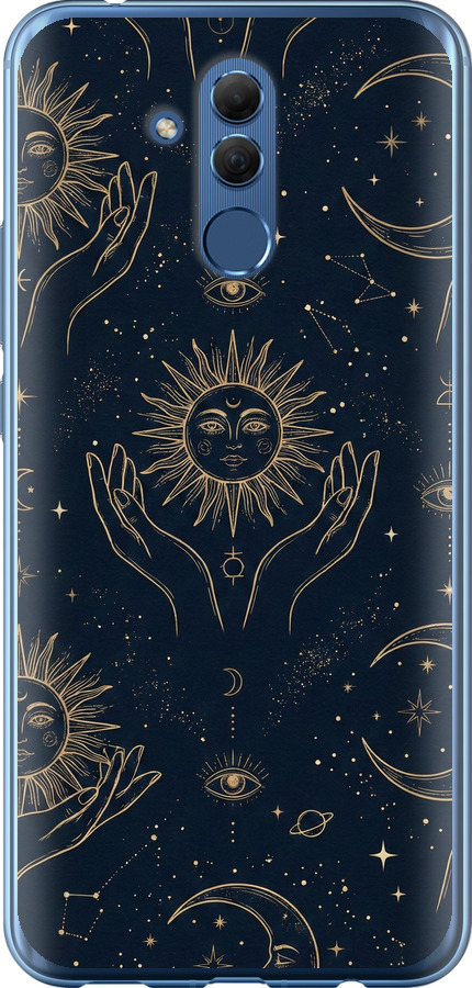 Celestial Harmony: Sun & Moon Gold Mystic Pattern