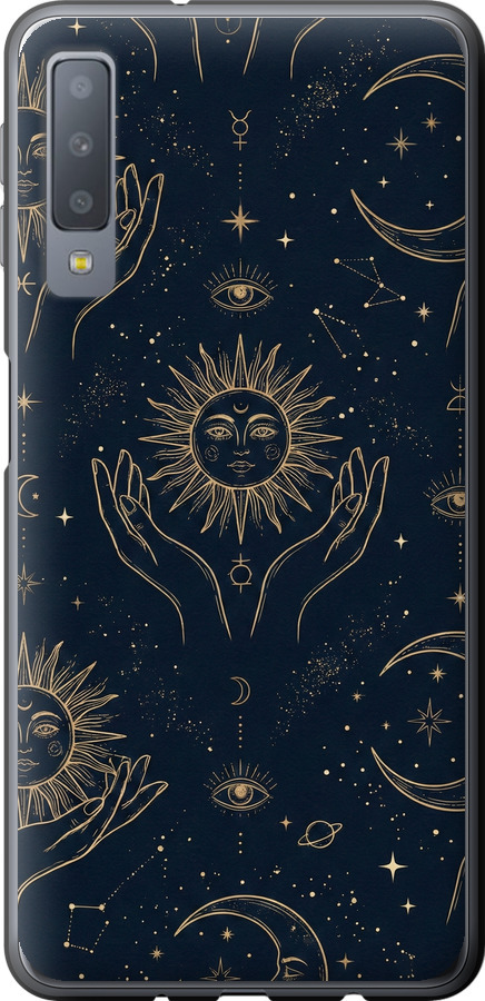 Celestial Harmony: Sun & Moon Gold Mystic Pattern