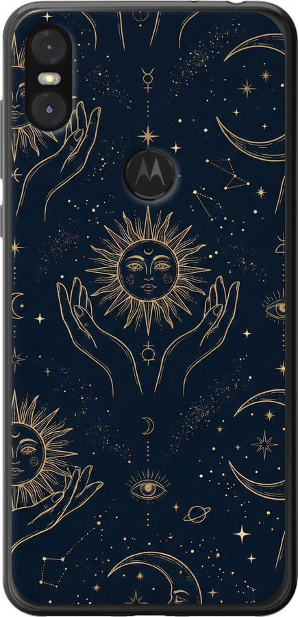 Celestial Harmony: Sun & Moon Gold Mystic Pattern