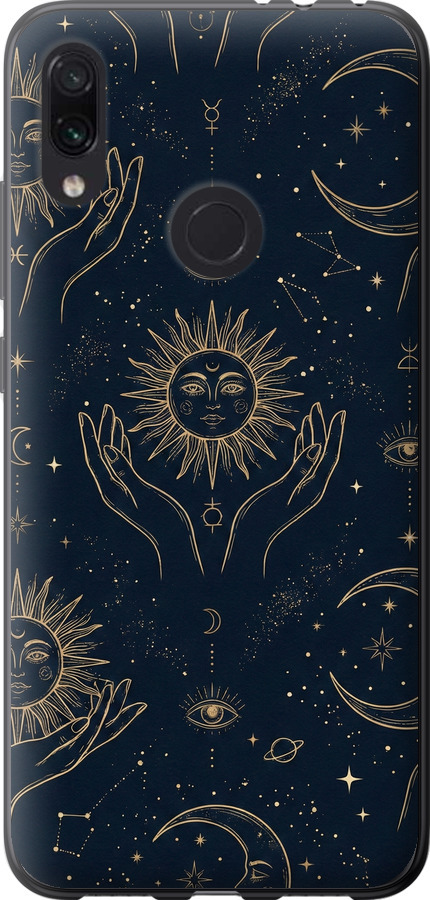 Celestial Harmony: Sun & Moon Gold Mystic Pattern