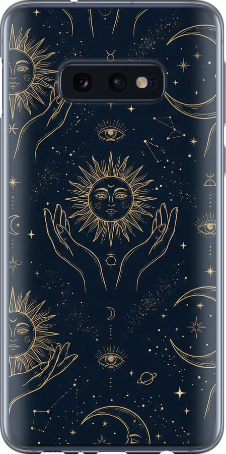 Celestial Harmony: Sun & Moon Gold Mystic Pattern