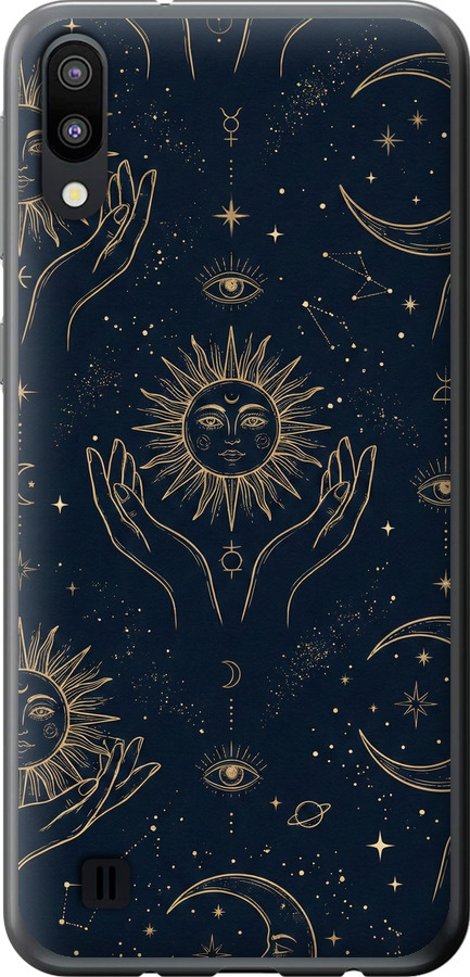 Celestial Harmony: Sun & Moon Gold Mystic Pattern
