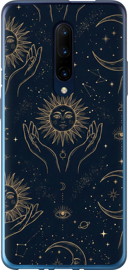 Celestial Harmony: Sun & Moon Gold Mystic Pattern