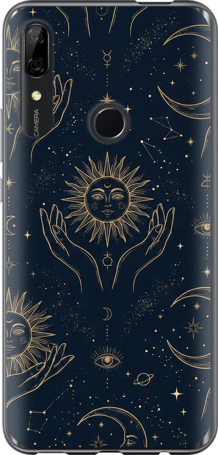 Celestial Harmony: Sun & Moon Gold Mystic Pattern