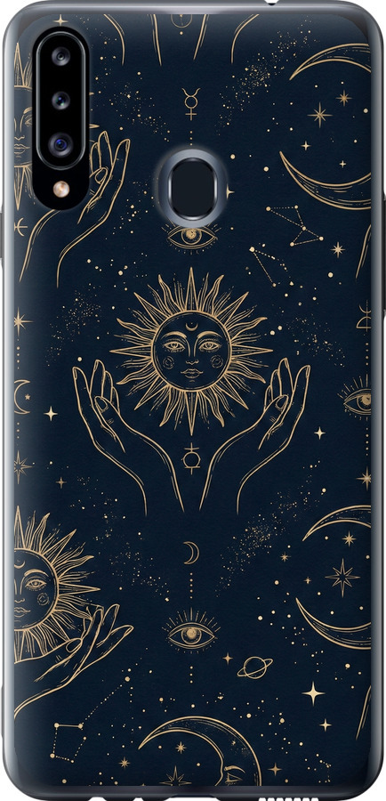 Celestial Harmony: Sun & Moon Gold Mystic Pattern