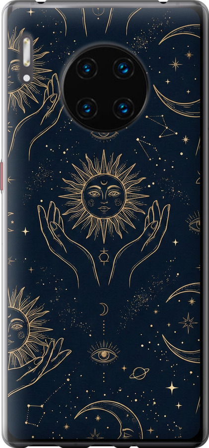 Celestial Harmony: Sun & Moon Gold Mystic Pattern