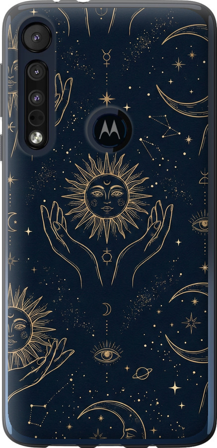 Celestial Harmony: Sun & Moon Gold Mystic Pattern